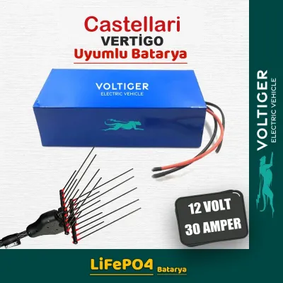 Voltiger 12 Volt 30 Amper (12V 30Ah) LiFePO4 Lityum Batarya — Castellari Vertigo Uyumlu