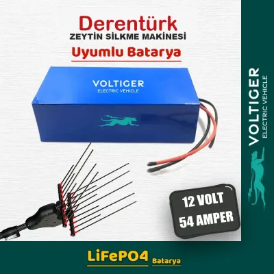 Voltiger 12 Volt 54 Amper (12V 54Ah) LiFePO4 Lityum Batarya — Derentürk Uyumlu