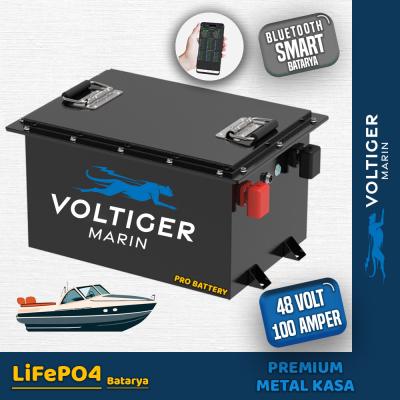 48 Volt 100 Ah LiFePO4 Marin Bataryası-Bluetooth Özellikli-Metal Premium Kasa