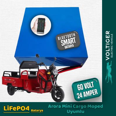 Arora Mini Cargo Moped 60 Volt 24 Ah LiFePO4 Smart Bluetooth Özellikli Batarya