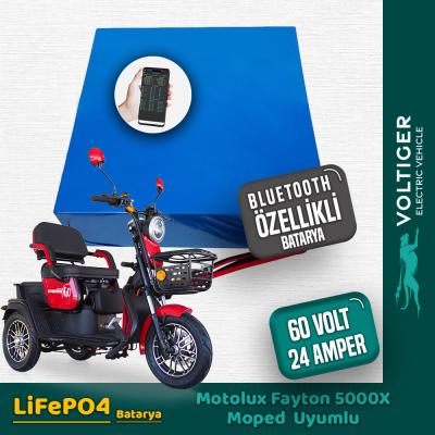 Motolux Fayton 5000X Moped 60 Volt 24 Ah LiFePO4 Smart Bluetooth Özellikli Batarya