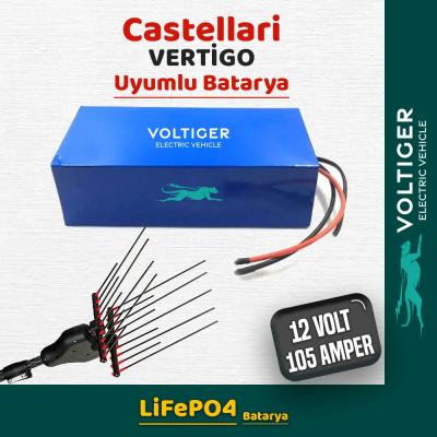 Voltiger 12 Volt 105 Amper (12V 105Ah) LiFePO4 Lityum Batarya — Castellari Vertigo Uyumlu