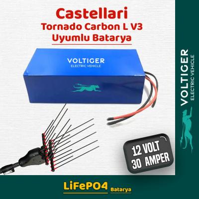 Voltiger 12 Volt 30 Amper (12V 30Ah) LiFePO4 Lityum Batarya — Castellari Tornado Carbon L V3 Uyumlu