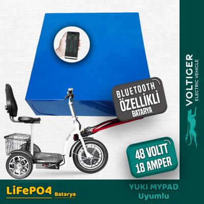 YUKI MYPAD 48 Volt 18 Ah LiFePO4 Smart Bluetooth Özellikli Batarya