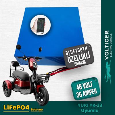 YUKI YK-33 Moped 48 Volt 36 Ah LiFePO4 Smart Bluetooth Özellikli Batarya